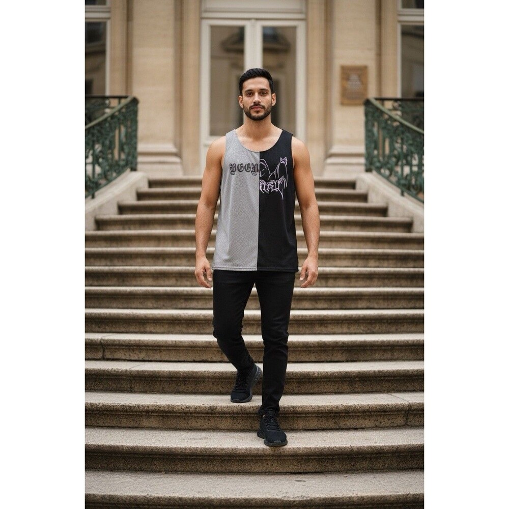 PacSun Been Trill Men’s Black/Gray Mash Basketball Tank Top Size Large DJ Street